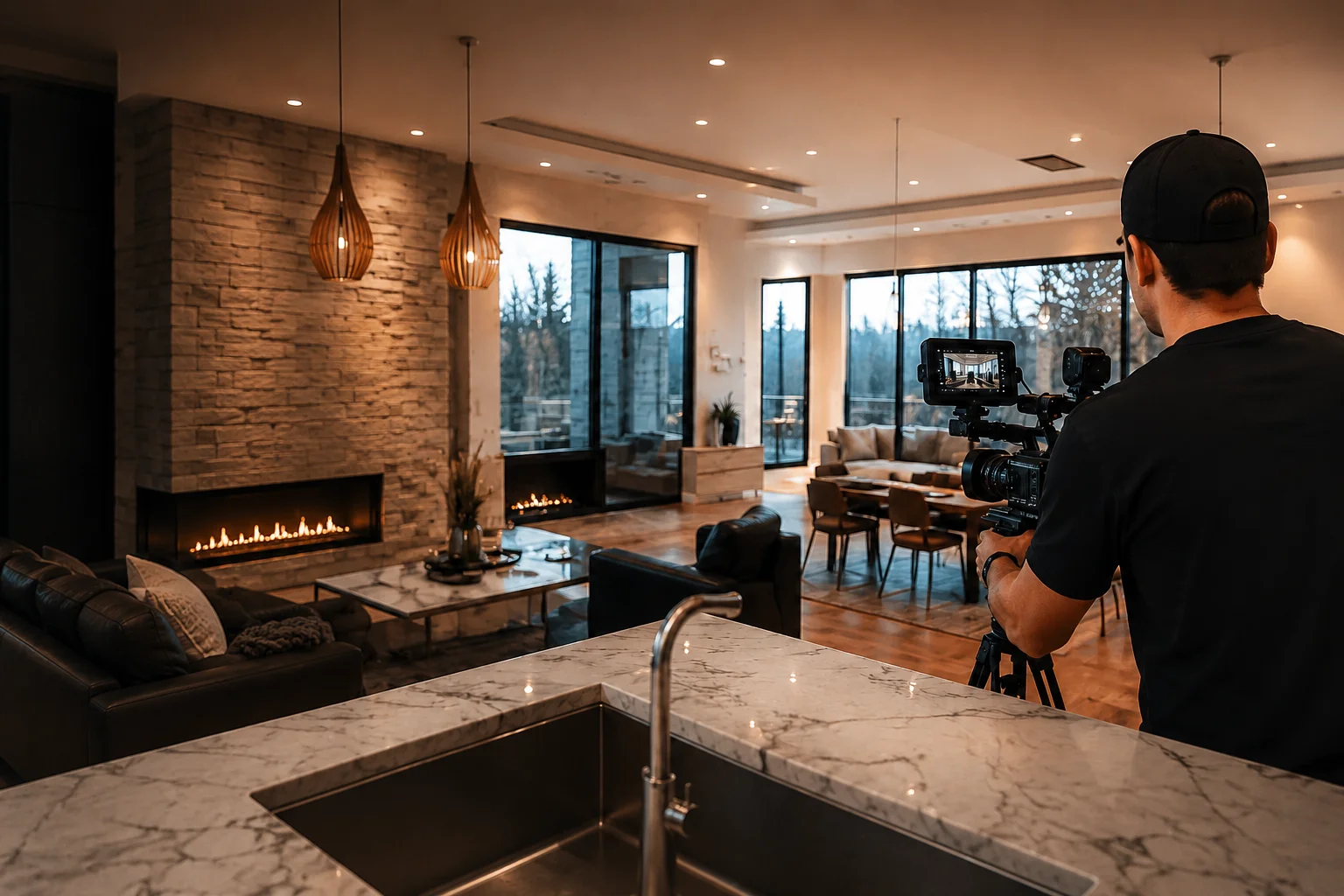 Odyssey3D filmmaker recording a luxury Mississauga home