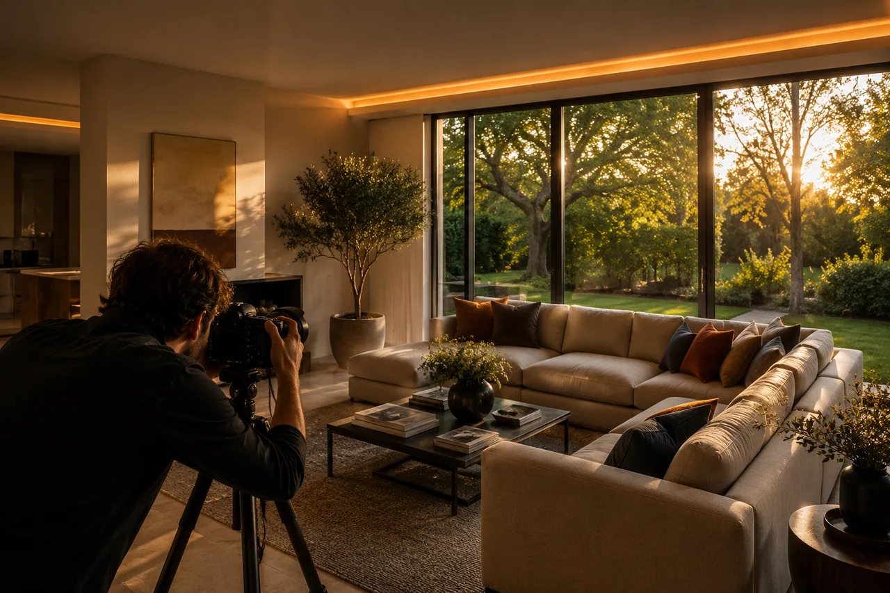Odyssey3D photographer shooting a Burlington home