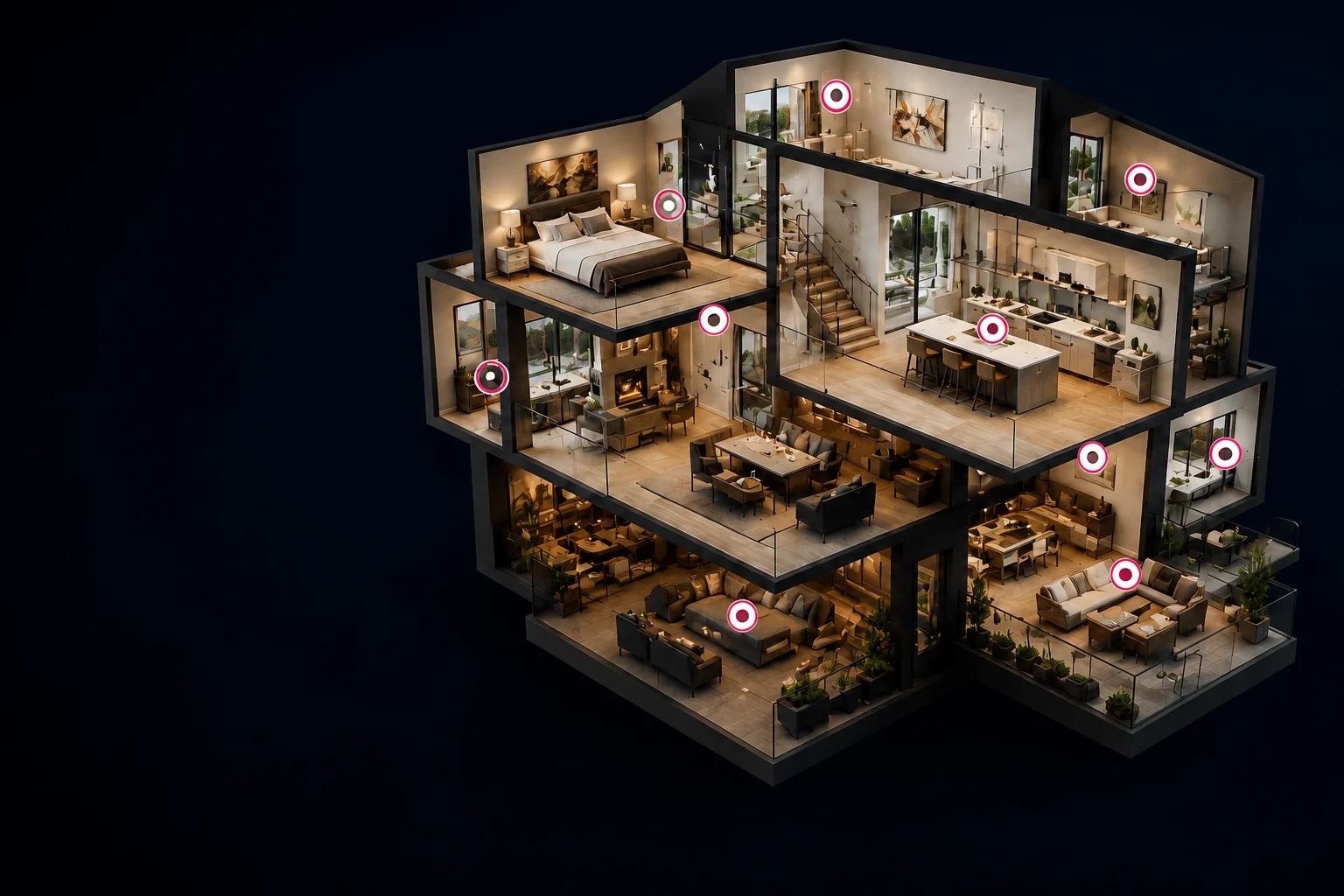 Matterport 3D dollhouse view of a multi-level Mississauga property
