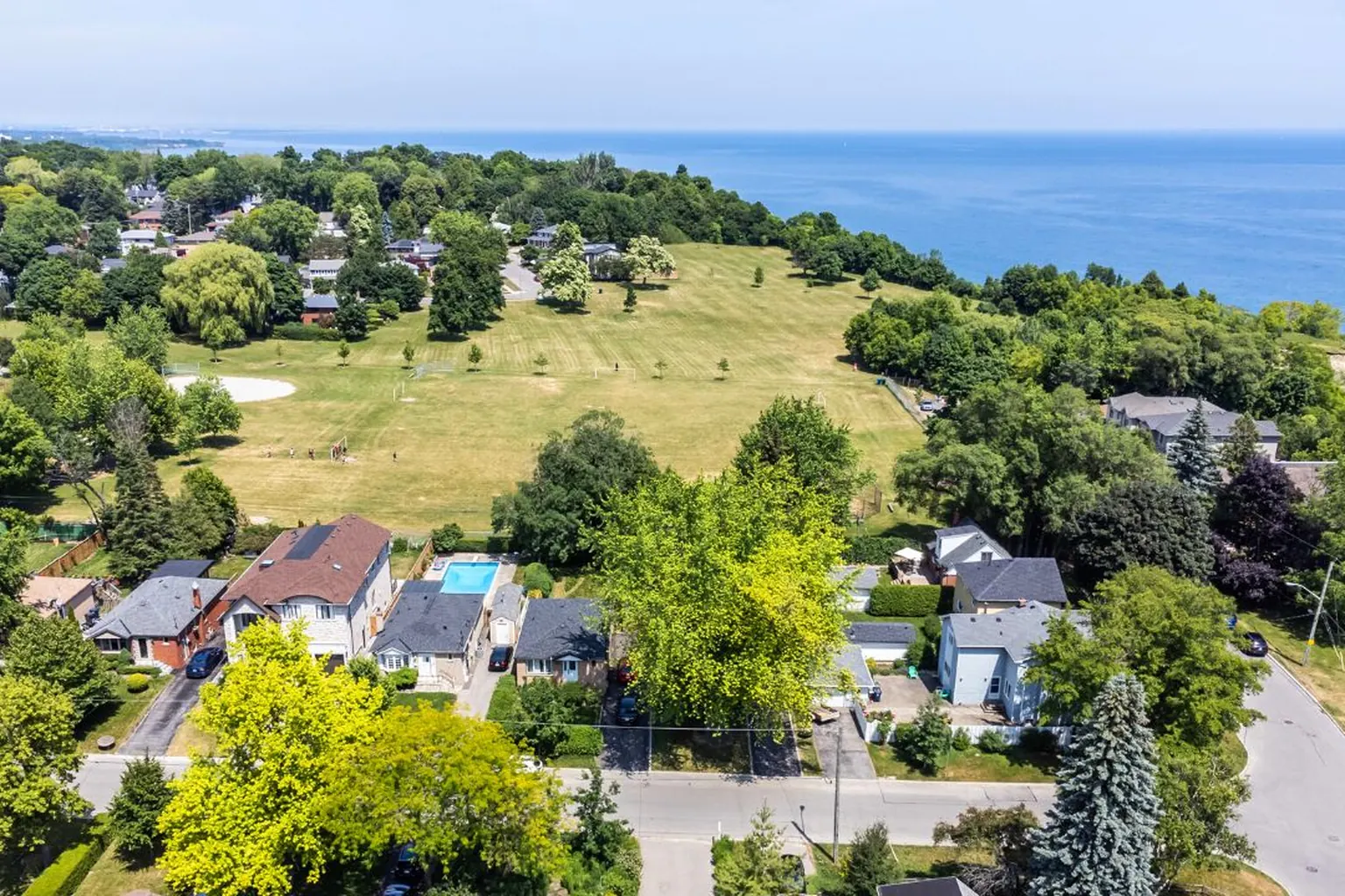 Drone photography over the Oakville lakeshore
