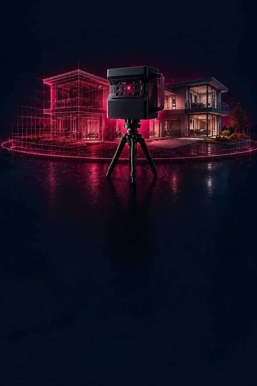 Matterport Pro3 scanner capturing a modern home as a 3D digital twin