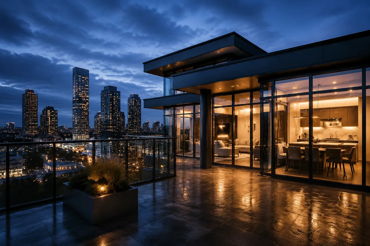 Cinematic video frame of a Woodbridge custom home walkthrough in Vaughan